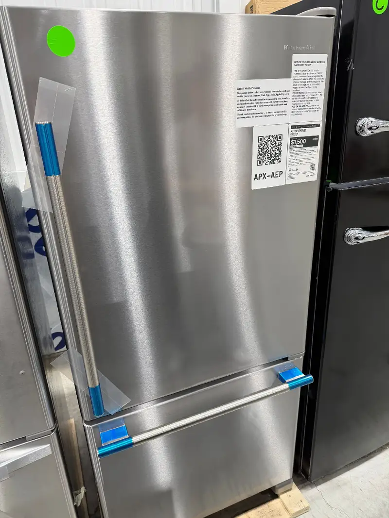 APX-AEP — KitchenAid KRBR130SPS Refrigerator, Fingerprint Resistant Stainless Steel, front — Columbia