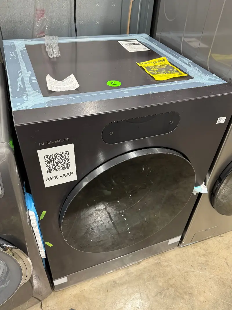 APX-AAP — LG WM9901HBA Front Load Washer, Brushed Black Steel, front — Columbia