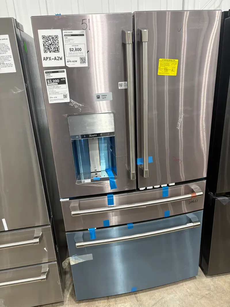 APX-A2W — Café CXE22DP2PJS1 Refrigerator, Stainless Steel, front — Columbia