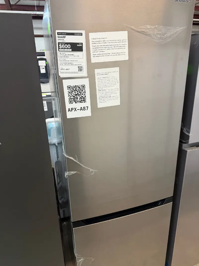 APX-A87 — Sharp SJB1255GS Refrigerator, Stainless Steel, front — Jefferson City
