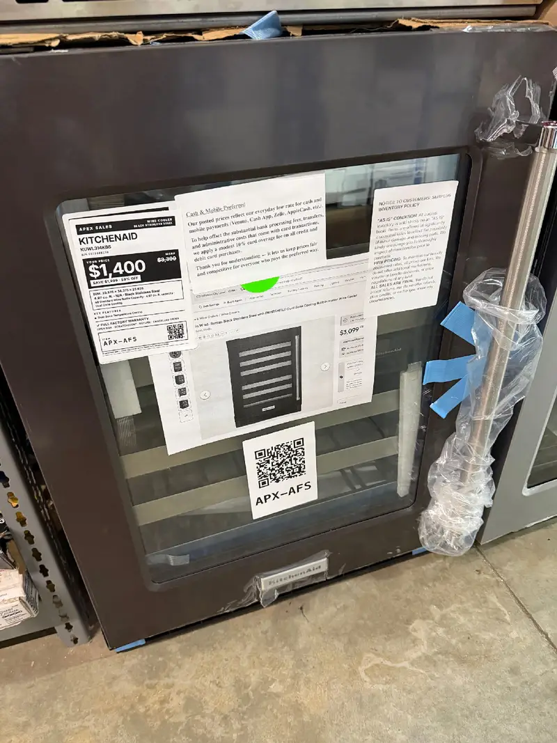 APX-AFS — KitchenAid KUWL314KBS Wine Cooler, Black Stainless Steel, front — Jefferson City