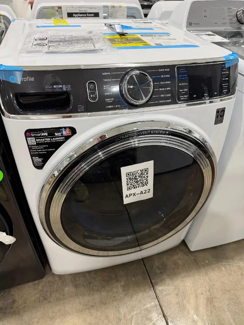 APX-A22 — GE Profile PFW870SSV0WW Front Load Washer, White, front — Columbia