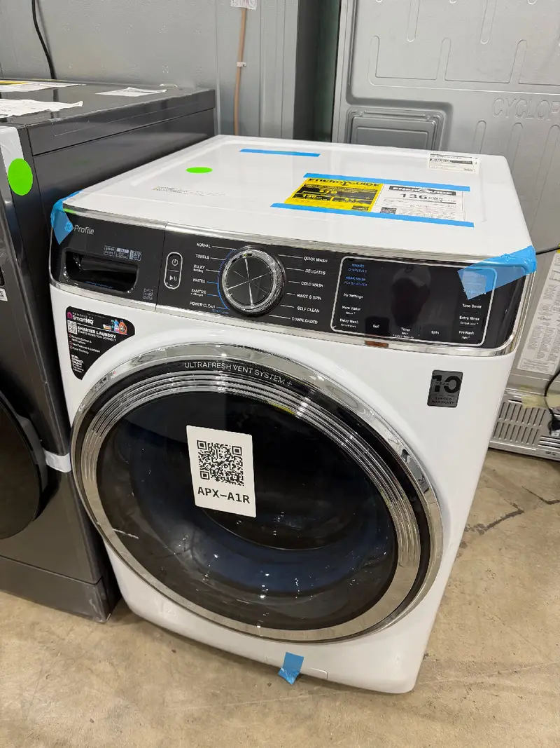 APX-A1R — GE Profile PFW870SSV0WW Front Load Washer, White, front — Jefferson City