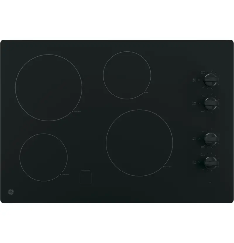 APX-ABN — GE JP3030DWBB Electric Cooktop, Black on Black, front — Jefferson City