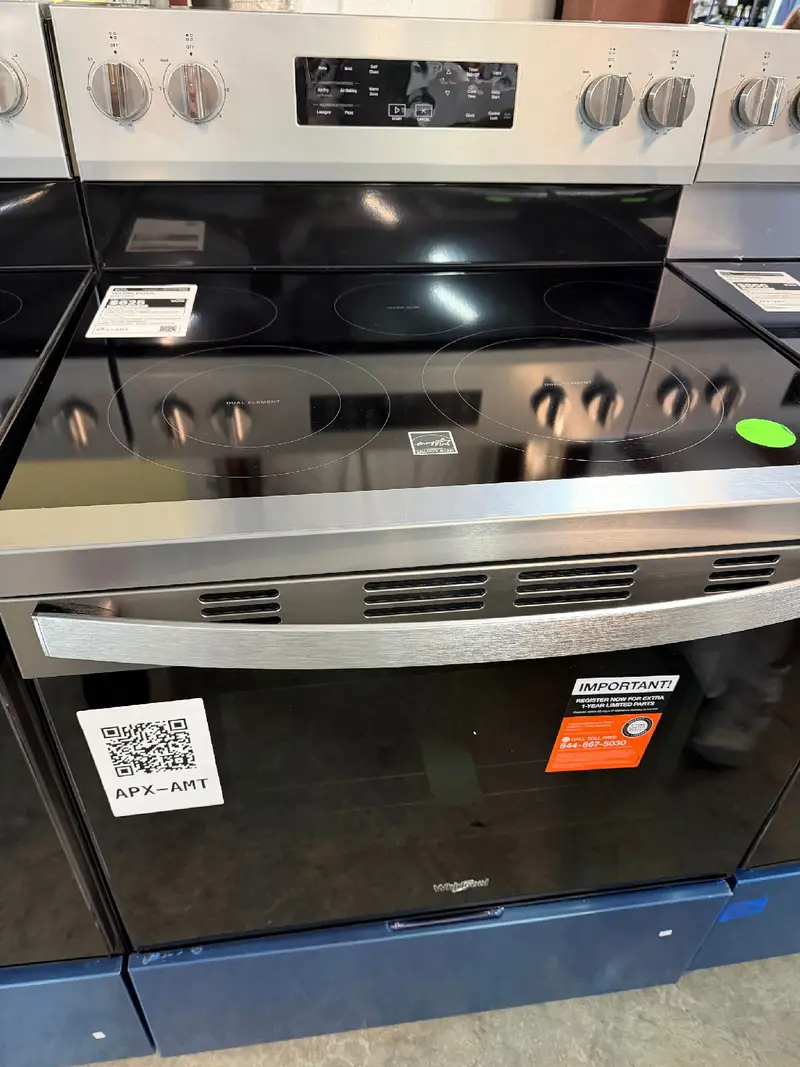 APX-AMS — Whirlpool WFES5030RZ Electric Range, Fingerprint Resistant Stainless Steel, front — Jefferson City