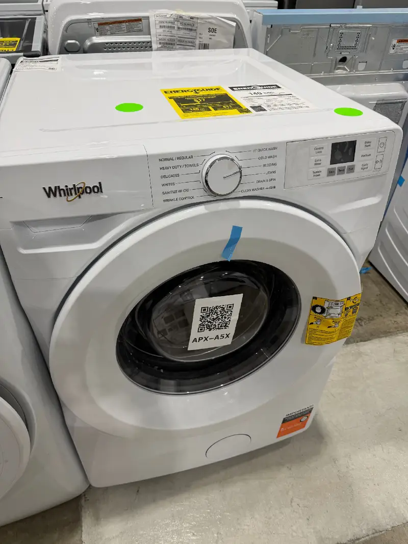 APX-A5X — Whirlpool WFW4720RW Front Load Washer, White, front — Columbia