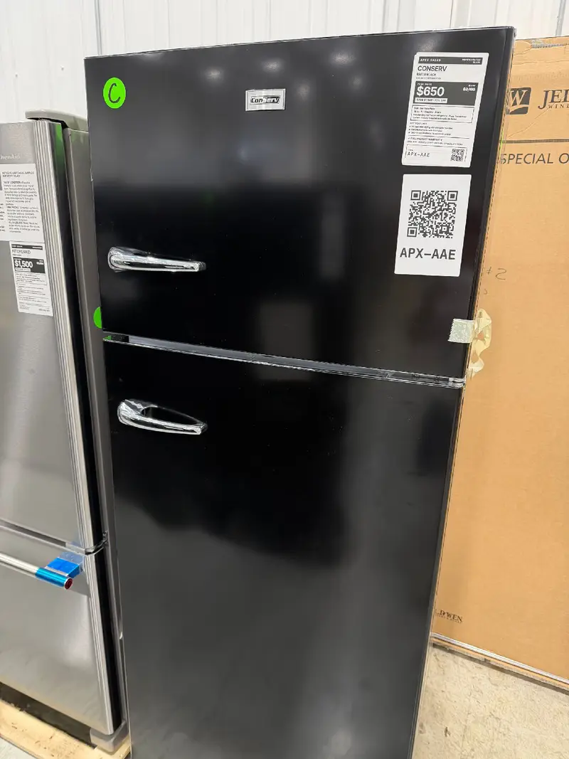APX-AAE — ConServ RRFI 18 Black Refrigerator, Black, front — Columbia