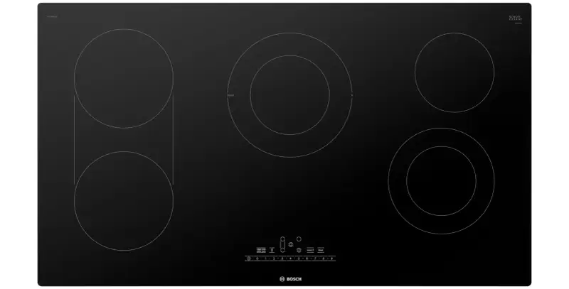 APX-AGR — Bosch NET8669UC Electric Cooktop, Black, front — Columbia