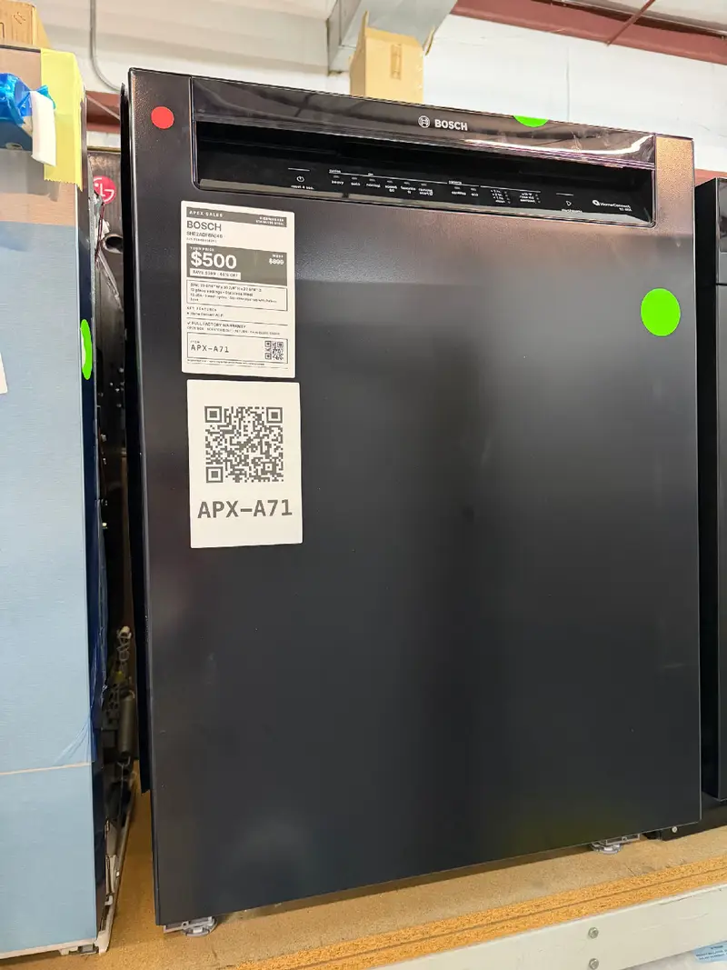 APX-A71 — Bosch SHE2ADF6N/48 Dishwasher, Black, front — Jefferson City