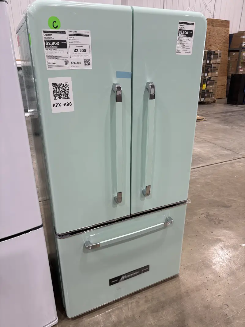 APX-A98 — Unique UGP-595L LG AC Refrigerator, Summer Mint Green, front — Columbia