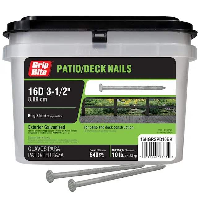 APX-ATF — Grip-Rite 16HGRSPD10BK Hardware & Fasteners, Galvanized, front — Jefferson City