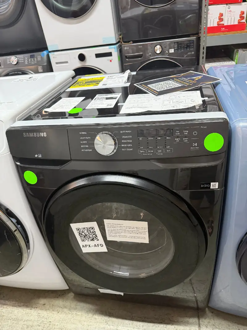 APX-AFD — Samsung WF45T6000AV Front Load Washer, Brushed Black, front — Jefferson City
