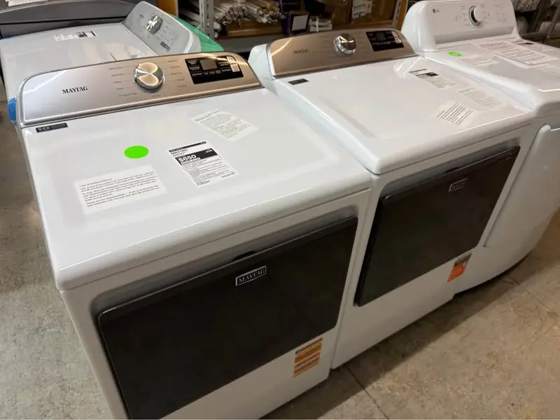 APX-A7T — Maytag MED6205RW0 Electric Dryer, White, front — Jefferson City