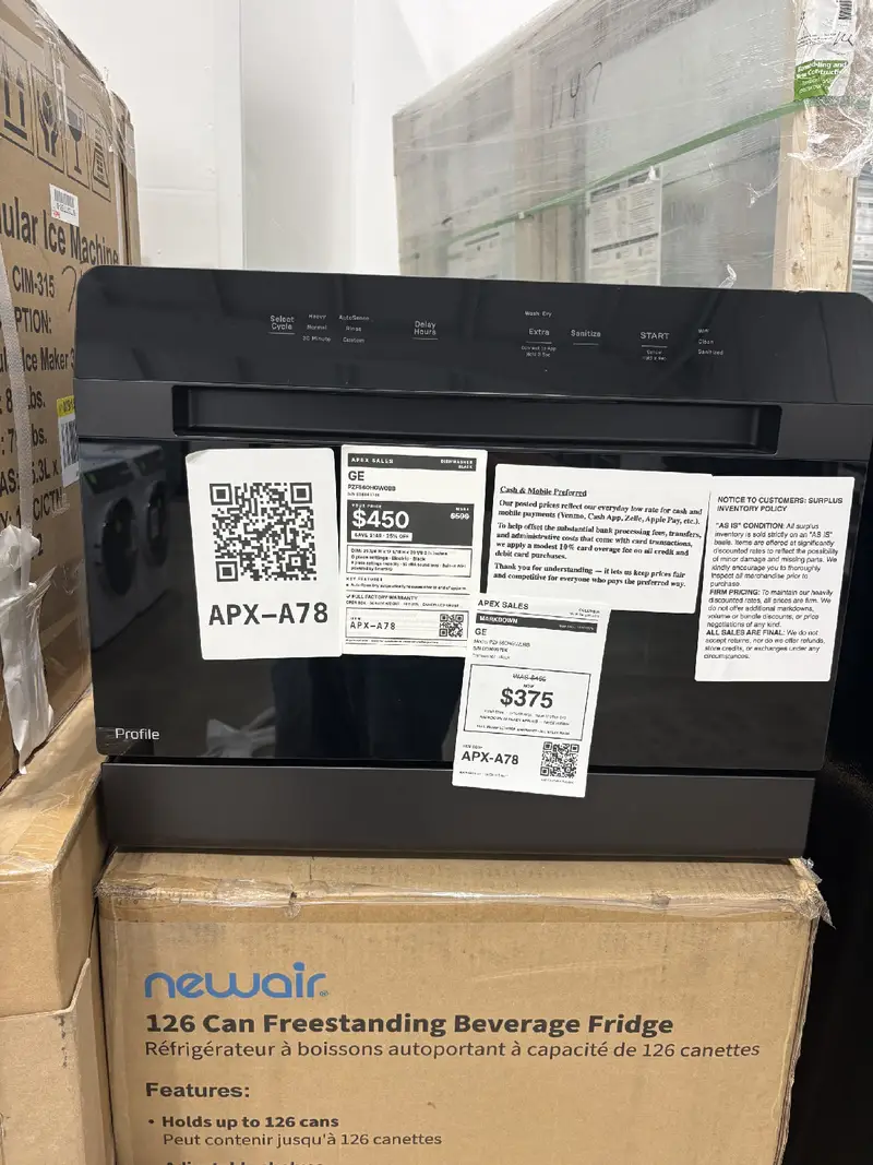 APX-A78 — GE PZF560HGW0BB Dishwasher, Black, front — Columbia